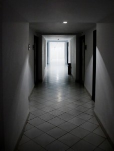 White doors and corridor