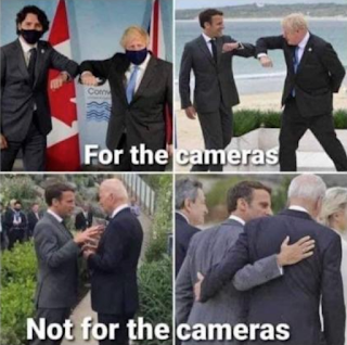 G7 face caméras et hors caméras : la farce du covid